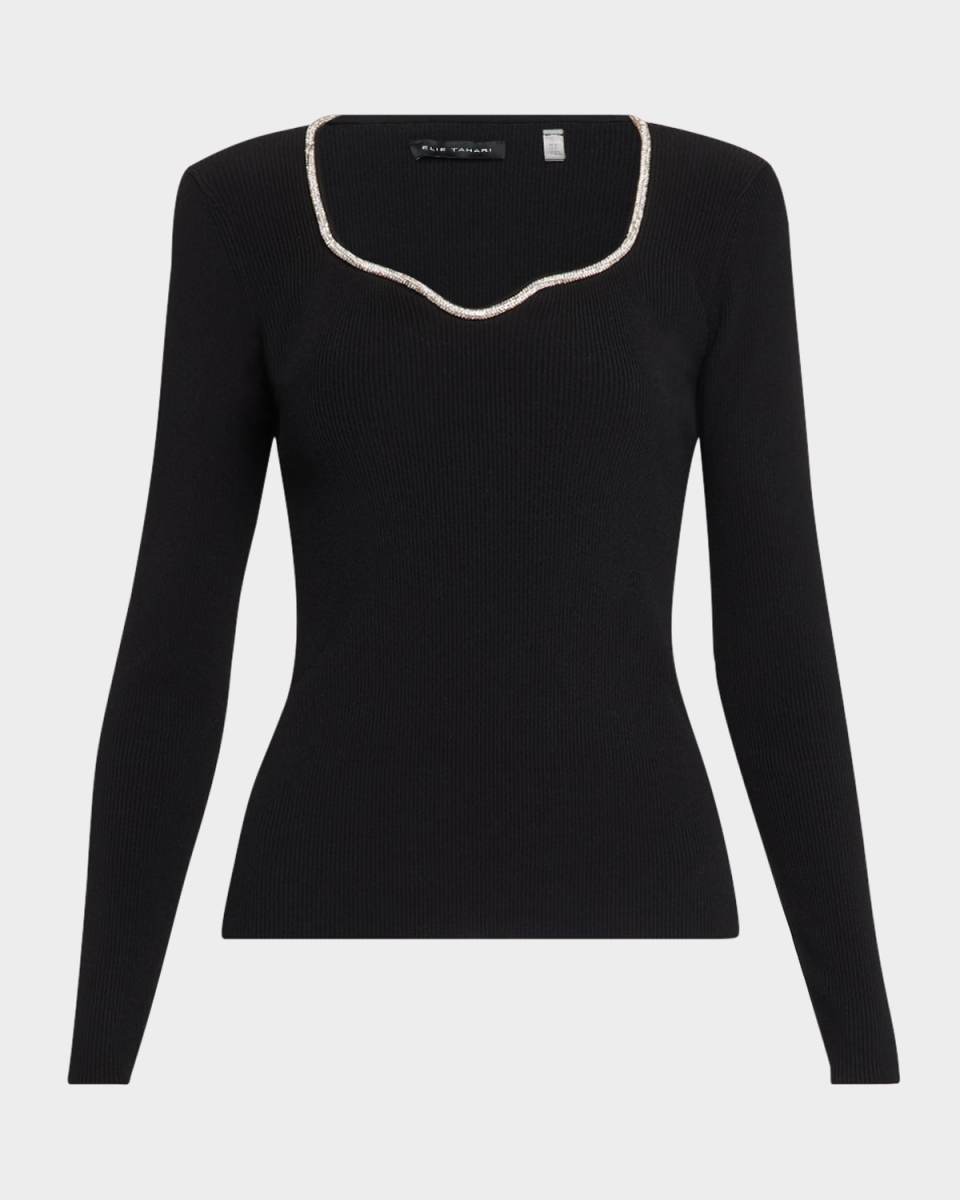 The Ana Crystal Square-Neck Sweat